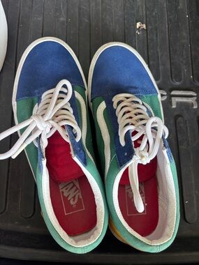 Vans Colorblock Low-Top Sneakers in Blue, Green, Red, yellow